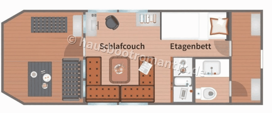 Grundriss der Elisabeth – Aufteilung an Bord